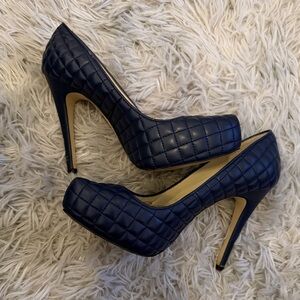 BCBGeneration Navy Quilted Heels